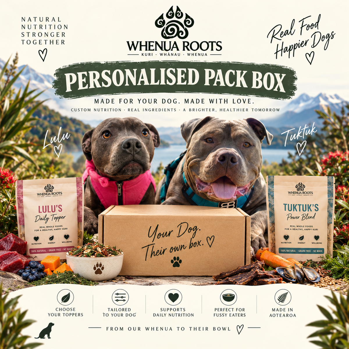 Personalised Dog Gift & Wellness Box | Whenua Roots