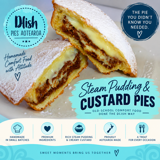 Dlish Steam Pudding & Custard Pies | Aotearoa