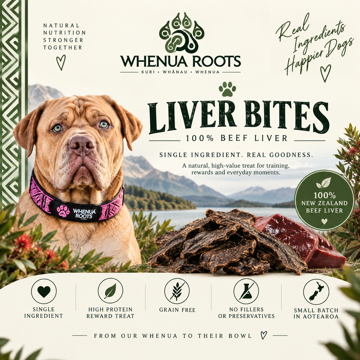 Whenua Roots Liver Bites | 100% Beef Liver