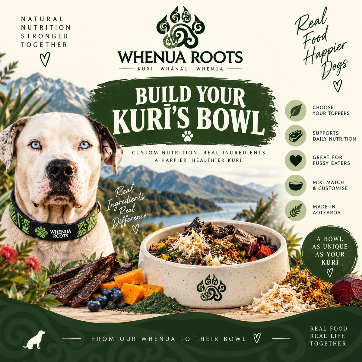 Build Your Kurī’s Bowl | Personalised Dog Topper